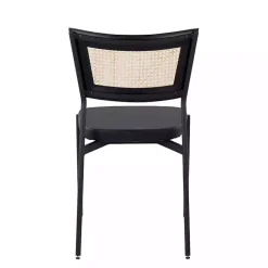 Online Kirklands Home Vegan Leather and Rattan Dining Chairs, Set of 2