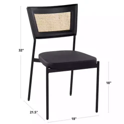 Online Kirklands Home Vegan Leather and Rattan Dining Chairs, Set of 2