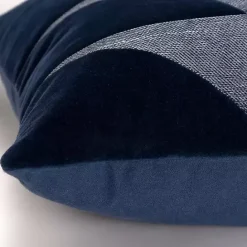 Clearance Kirklands Home Velvet Navy Monochrome Shapes Throw Pillow Blue