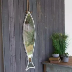 Outlet Kirklands Home Vertical Fish Mirror with Rope Hanger