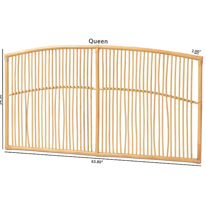 Discount Kirklands Home Vertical Weave Rat Queen Headboard Tan