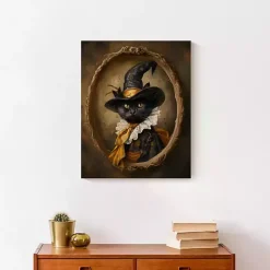 New Kirklands Home Victorian Black Cat Canvas Art Print Brown