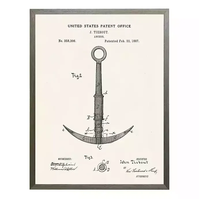 Best Kirklands Home Vintage Anchor Patent Framed Art Print