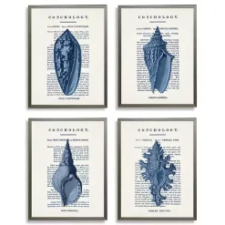 Best Kirklands Home Vintage Blue Shells Framed Art Prints, Set of 4