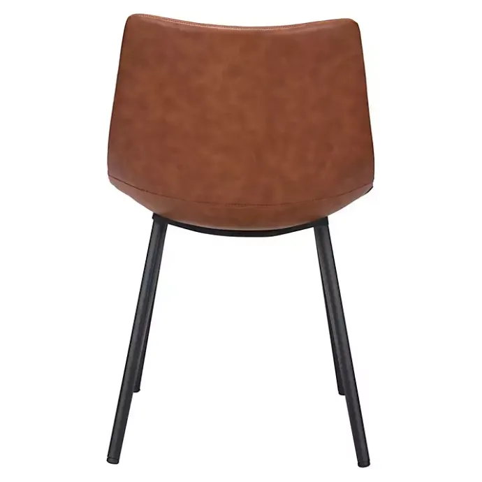 Kirklands Home Vintage Faux Leather Dining Chairs, Set of 2 Brown