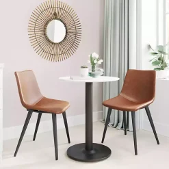 Kirklands Home Vintage Faux Leather Dining Chairs, Set of 2 Brown