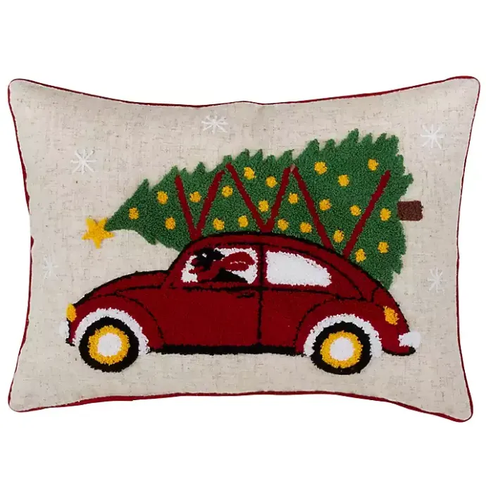 Hot Kirklands Home Vintage Car Holiday Lumbar Pillow