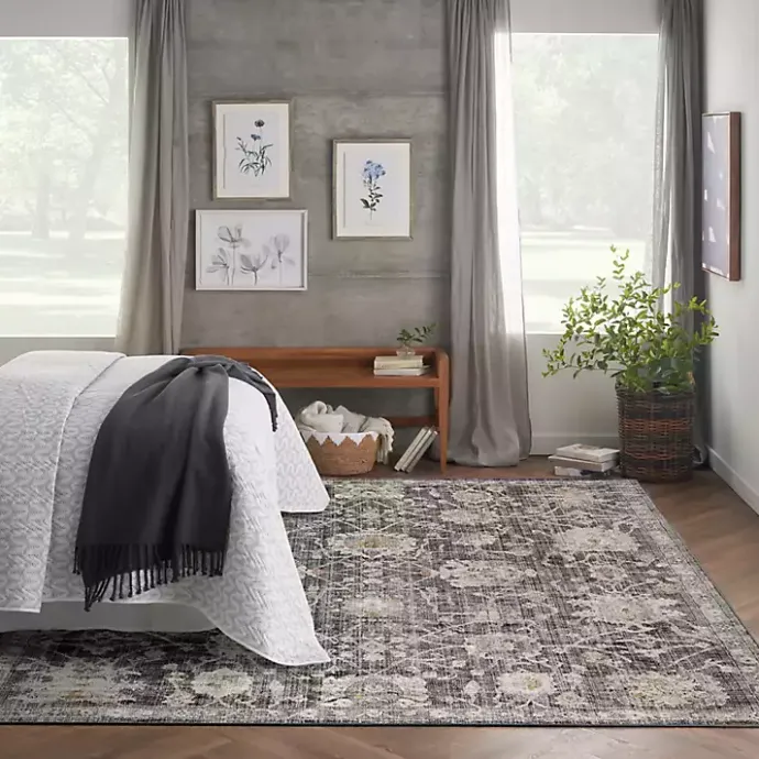 Best Kirklands Home Vintage Charcoal Oushak Area Rug, 8x10 Gray