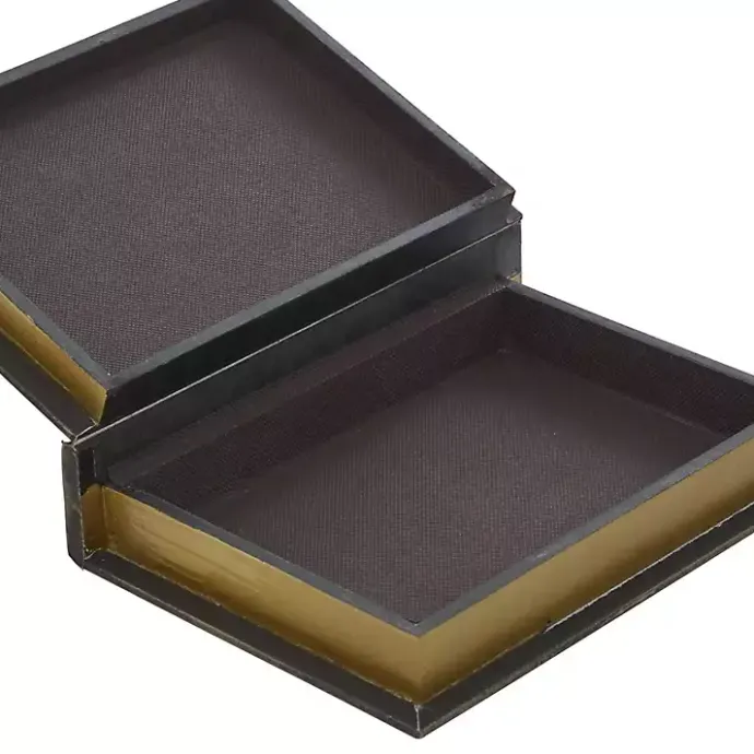 Best Kirklands Home Vintage Classics Faux Leather Book Boxes, Set of 3 Brown