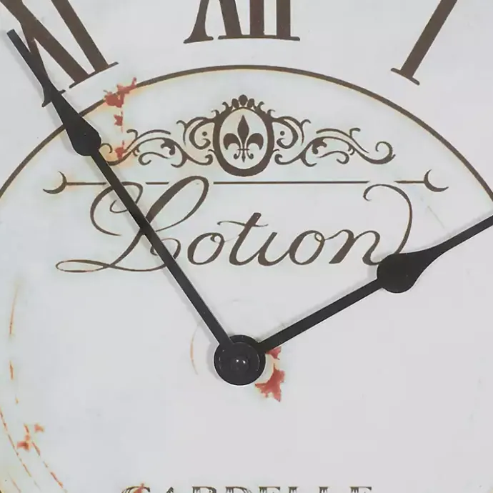 Discount Kirklands Home Vintage Cream Rust Round Framed Wall Clock