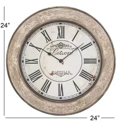 Discount Kirklands Home Vintage Cream Rust Round Framed Wall Clock