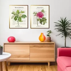 Sale Kirklands Home Vintage Floral Diagram Framed Art Prints, Set of 2