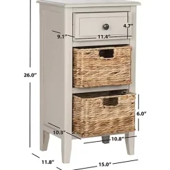Outlet Kirklands Home Vintage Wood Baskets Everly Accent Table Gray