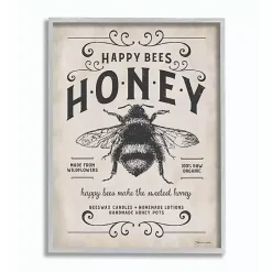 Kirklands Home Vintage Honey Bee Framed Wall Plaque Ivory