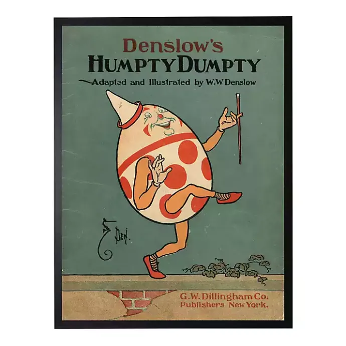 Best Kirklands Home Vintage Humpty Dumpty Book Cover Framed Wall Art Blue