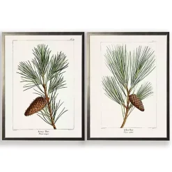 Clearance Kirklands Home Vintage Pine Leaves Framed Art Prints, Set of 2