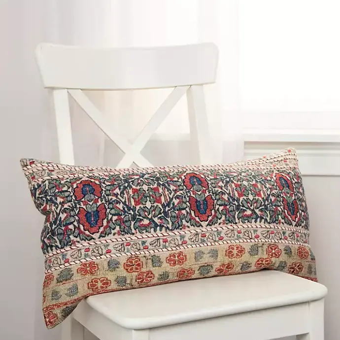 Online Kirklands Home Vintage Prints Cotton Lumbar Pillow Multi