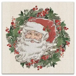 Sale Kirklands Home Vintage Santa Wreath Canvas Art Print