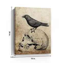 Online Kirklands Home Vintage Skull & Raven Canvas Art Print