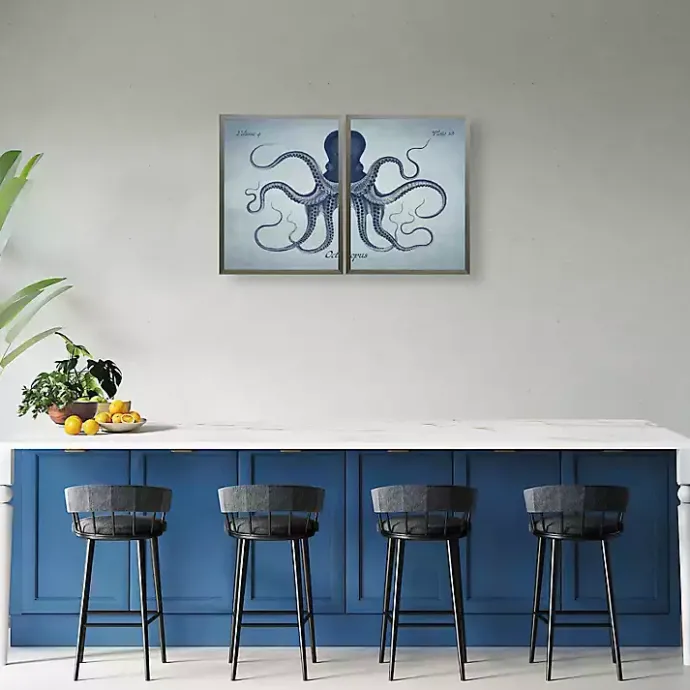 Outlet Kirklands Home Vintage Split Octopus Framed Art Prints, Set of 2 Blue