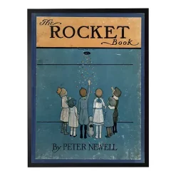Best Kirklands Home Vintage The Rocket Book Cover Framed Wall Art Blue
