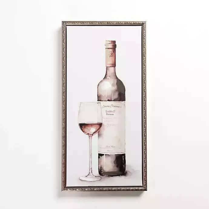 Kirklands Home Vintage Wine Glass Framed Canvas Art Print White