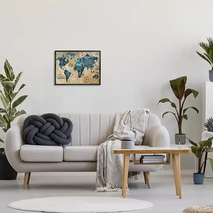 Sale Kirklands Home Vintage World Map Framed Giclee Canvas Art Print