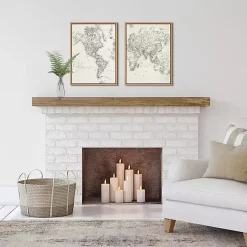 Outlet Kirklands Home Vintage World Map Framed Canvas Art, Set of 2