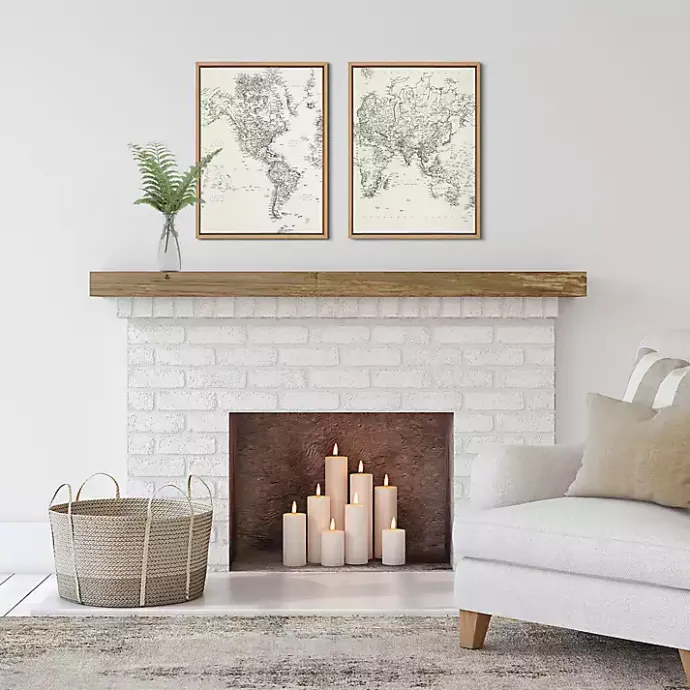 Outlet Kirklands Home Vintage World Map Framed Canvas Art, Set of 2