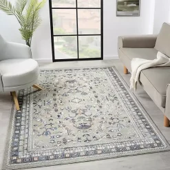 Sale Kirklands Home Vista Blue Beige Area Rug, 5x7