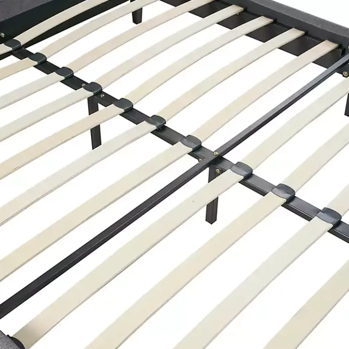 Discount Kirklands Home Viv Charcoal Diamond Tufted Queen Bed Frame Gray