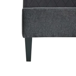 Discount Kirklands Home Viv Charcoal Diamond Tufted Queen Bed Frame Gray