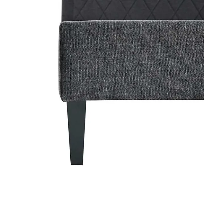 Discount Kirklands Home Viv Charcoal Diamond Tufted Queen Bed Frame Gray