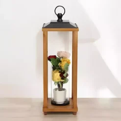 Kirklands Home Vivora Wooden Open Lantern, 24 in.