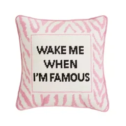 New Kirklands Home Wake Me When I'm Famous Needlepoint Throw Pillow