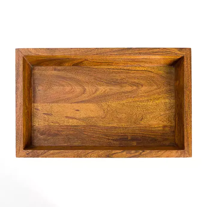 New Kirklands Home Walnut Acacia Wood 2-pc. End Table Set Brown