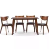Outlet Kirklands Home Walnut and Black Mid-Century 5-pc. Dining Set