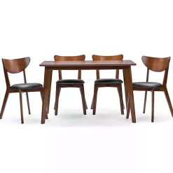 Outlet Kirklands Home Walnut and Black Mid-Century 5-pc. Dining Set