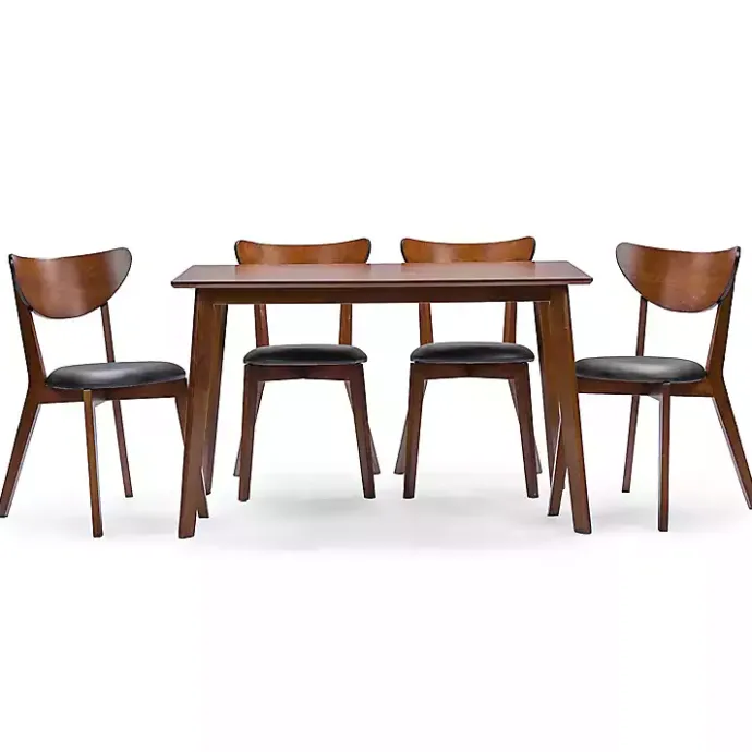 Outlet Kirklands Home Walnut and Black Mid-Century 5-pc. Dining Set