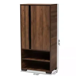 Best Kirklands Home Walnut Asymmetrical Shoe Storage Cabinet Brown
