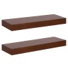 Best Kirklands Home Walnut Brown Floating Shelves, Set of 2