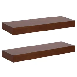 Best Kirklands Home Walnut Brown Floating Shelves, Set of 2