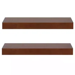 Best Kirklands Home Walnut Brown Floating Shelves, Set of 2