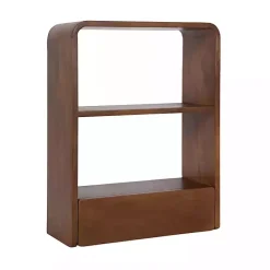 Best Kirklands Home Walnut Kato Single Drawer Wall Shelf Brown