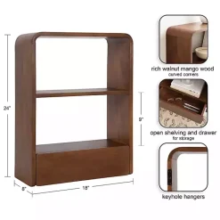 Best Kirklands Home Walnut Kato Single Drawer Wall Shelf Brown