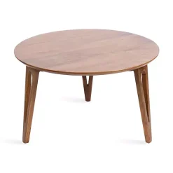 Online Kirklands Home Walnut Mango Wood Round Kershaw Coffee Table Brown