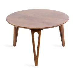 Online Kirklands Home Walnut Mango Wood Round Kershaw Coffee Table Brown