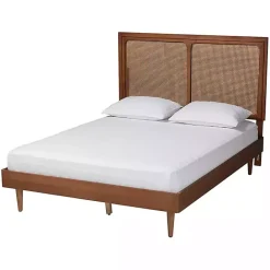 Sale Kirklands Home Walnut Rattan Amelia Queen Bed Brown
