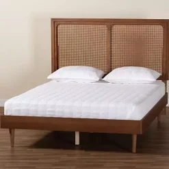 Sale Kirklands Home Walnut Rattan Amelia Queen Bed Brown