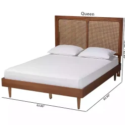 Sale Kirklands Home Walnut Rattan Amelia Queen Bed Brown